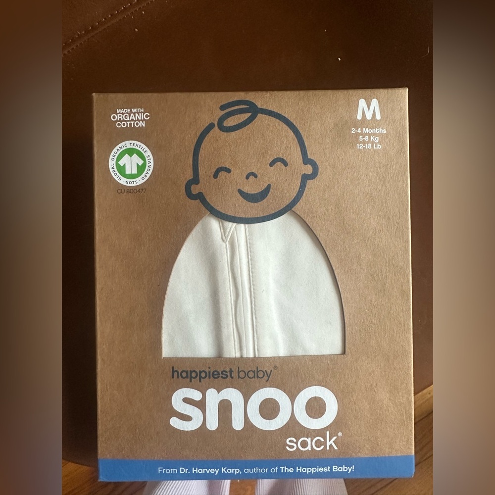 NEW IN BOX Happiest Baby Snoo Sleep Sack Swaddle Medium 2-4 months White